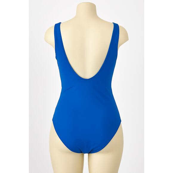Ralph Lauren Royal Blue Ruffle OnePiece Swimsuit Size 16 Tummy Control Underwire - Picture 3 of 6